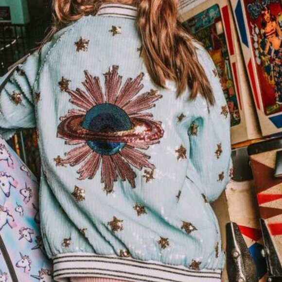 LOLA + THE BOYS | Out of This World Bomber, Blue (Size S) - Picture 3 of 11